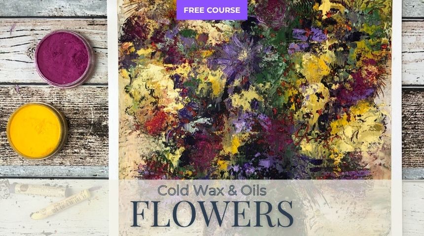 Abstract Flowers in Oils and Cold Wax Medium